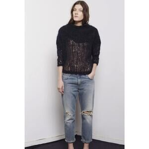 Acne Studios Womens Pop Trash Distressed Jeans Sz 38 US 29/30 Straight Cropped